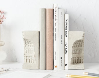 Architecture inspired concrete bookends, minimal Roman bookends, Pantheon bookend, minimal bookend, modern shelf decor, housewarming gift