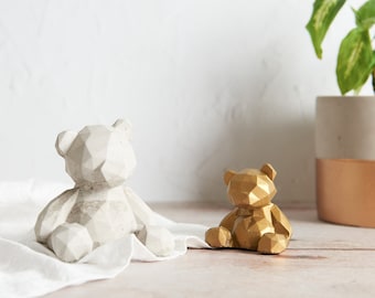 Concrete Teddy Bear || New Baby Gift || 1st Birthday Present || Boyfriend Gift || Concrete Decor || Desk Accessories