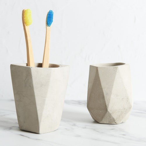Handmade Concrete Toothbrush Holder Etsy