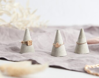 Concrete Ring Cones, minimal small jewlery cone, great as a photography prop