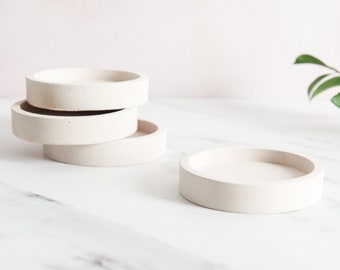 Sous-verres ronds en béton, sous-verres de table basse minimalistes, idéaux comme cadeau de Noël