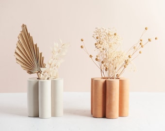 3D Petal Concrete Vase, Artistic Home Decor, Handmade in Bristol