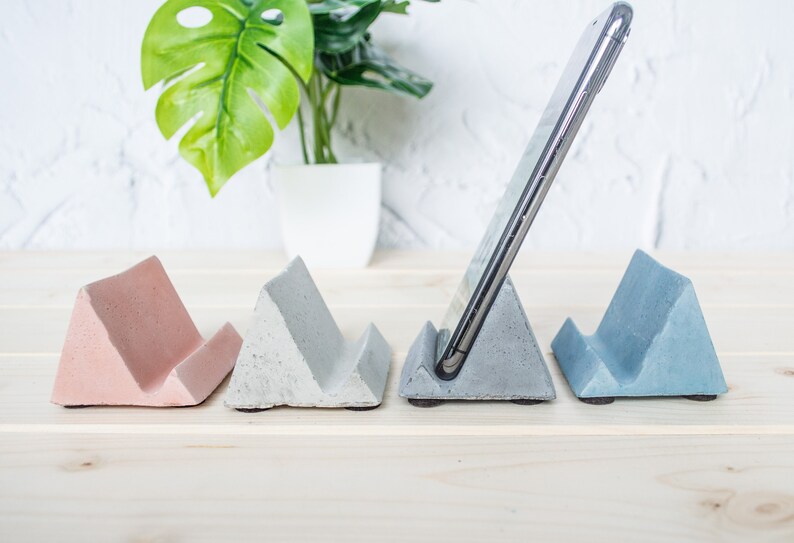 Geometric Concrete Phone Stand Mobile Phone Holder Phone Display Phone Stand image 2