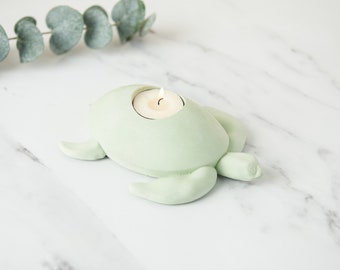 Turtle Concrete Tea Light Holder: Unique Cozy Decor