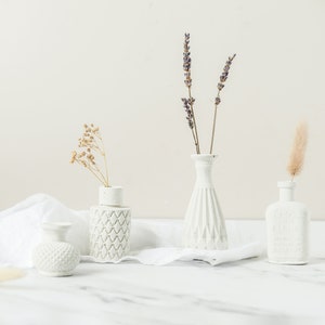 Bomboniere in vaso di cemento in miniatura, piccole bomboniere, bomboniere in vaso, 4 stili e perfette per un singolo stelo o fiore secco
