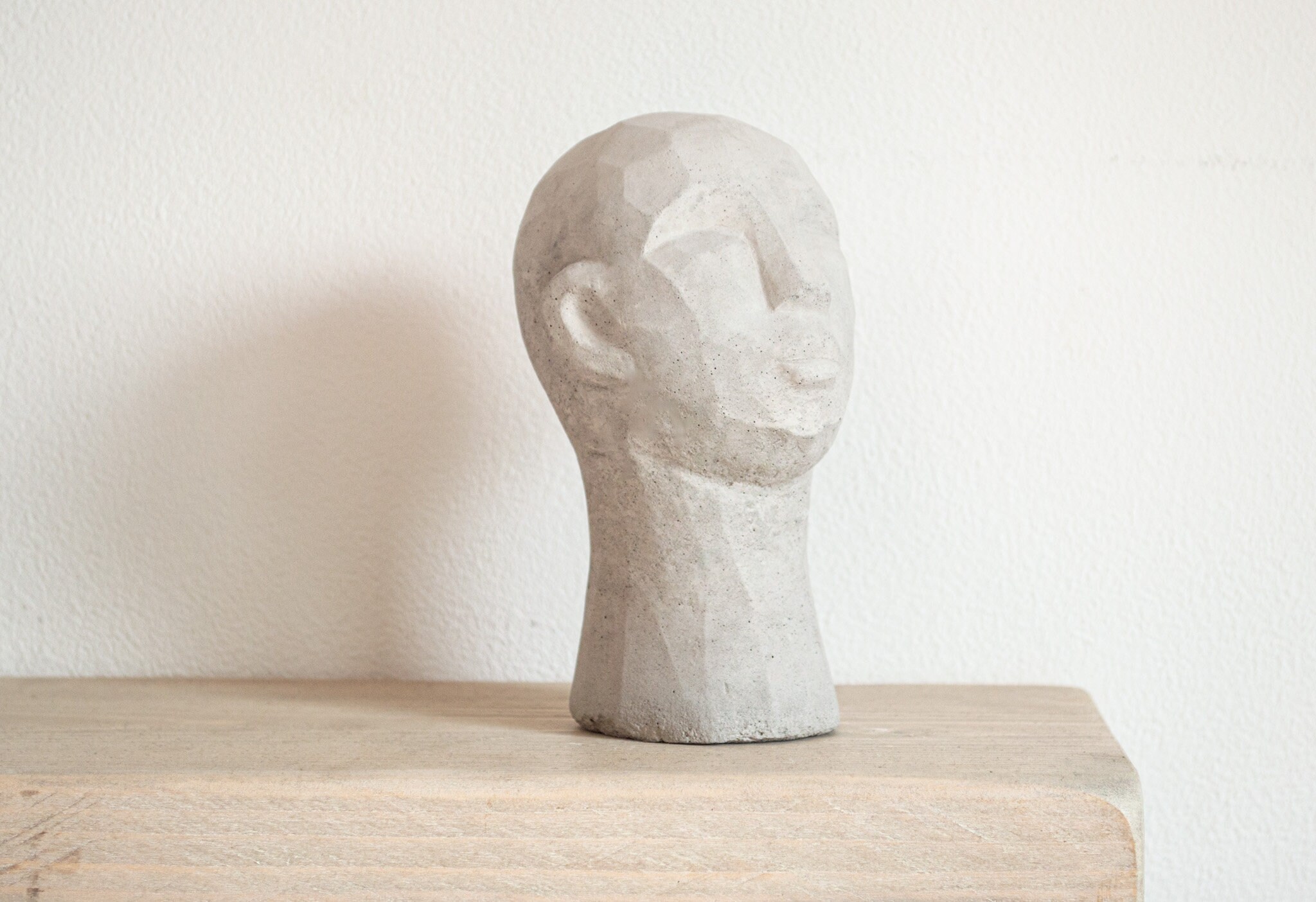 3d Abstract Concrete Head Sculpture Cast in Solid Concrete Etsy