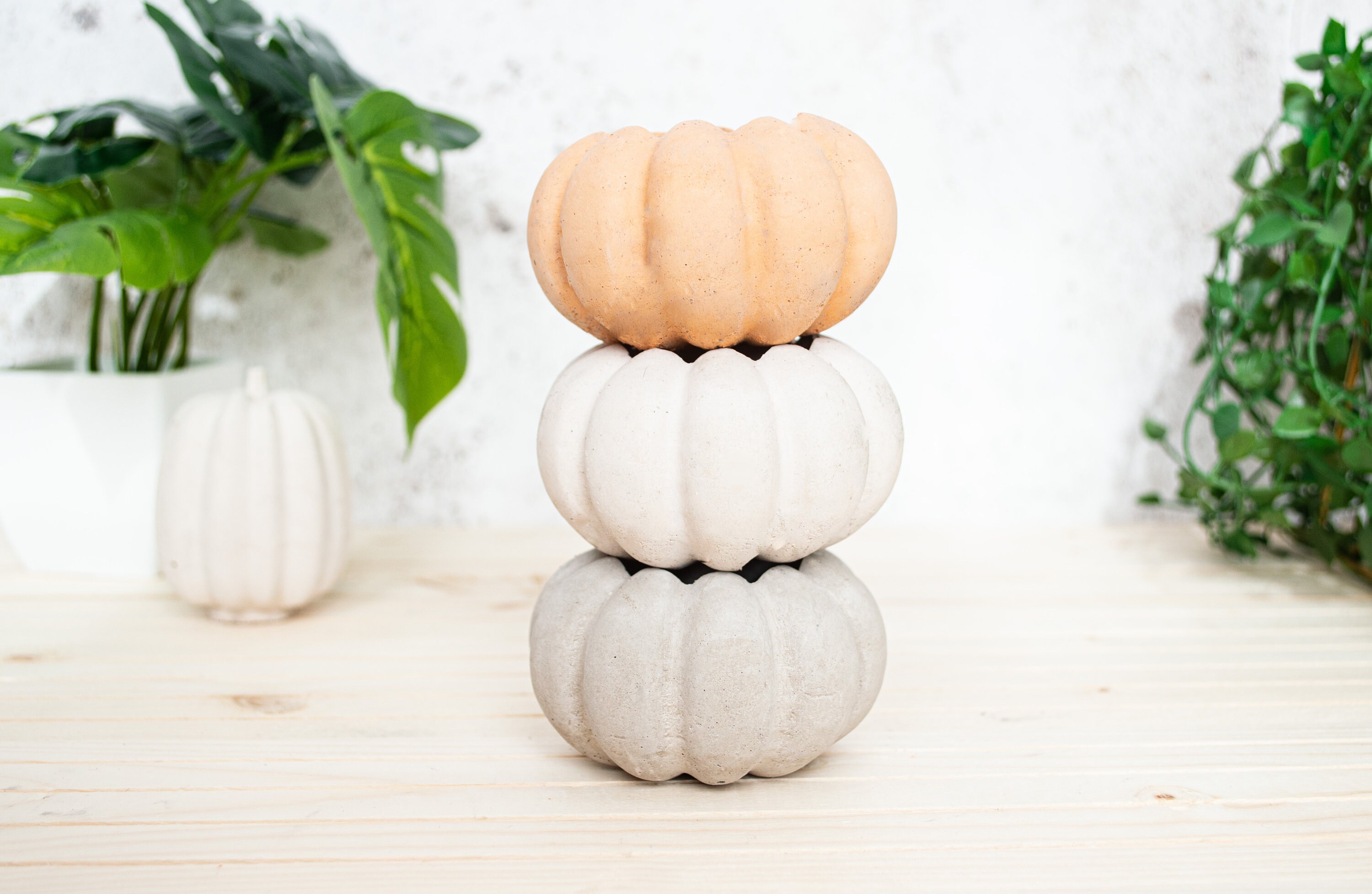 Pumpkin Tea Light Holder Made From Concrete Perfect for Etsy UK