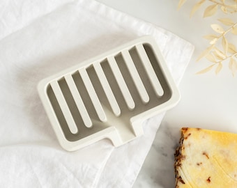 Modern Concrete Soap Dish: Modern Bathroom Tray, Draining Design