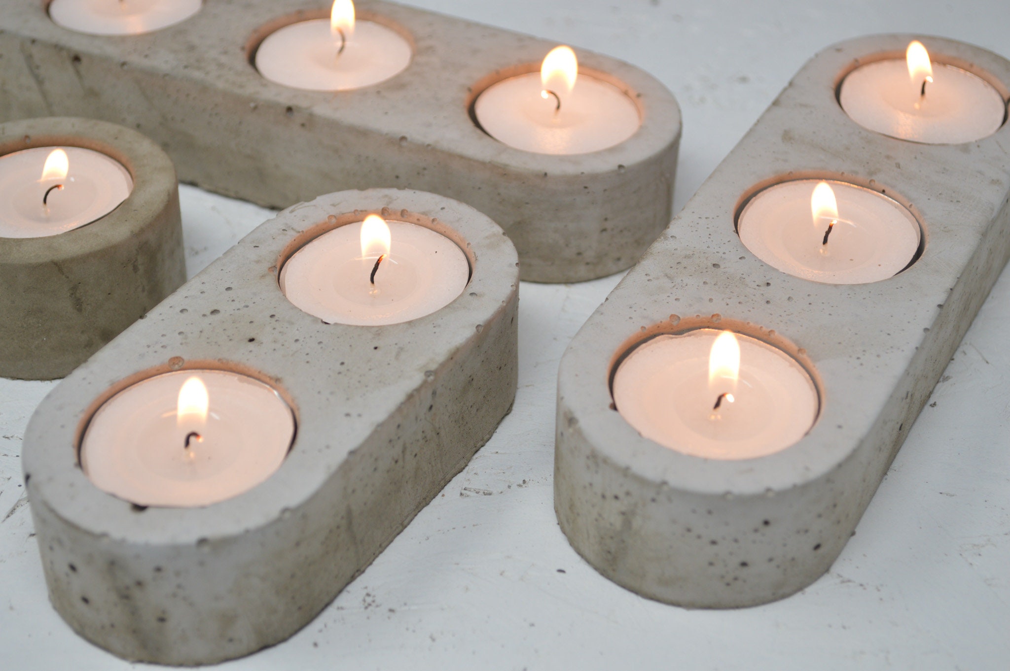 Multiple Tea Light Holders Concrete Tea light holder Etsy