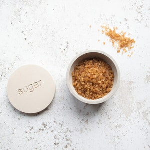 Concrete Salt and Pepper Pinch Pot Set, perfect for a minimal modern kitchen. New home gift image 3