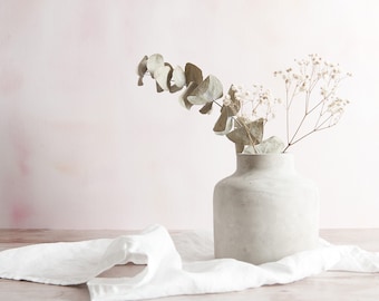 Large Minimal Concrete Vase, a statement piece for the home and perfect for dried flowers
