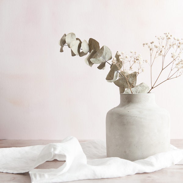 Large Minimal Concrete Vase, a statement piece for the home and perfect for dried flowers