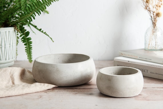 Concrete Bowls Minimal Concrete Bowl Two Sizes Available - Etsy UK