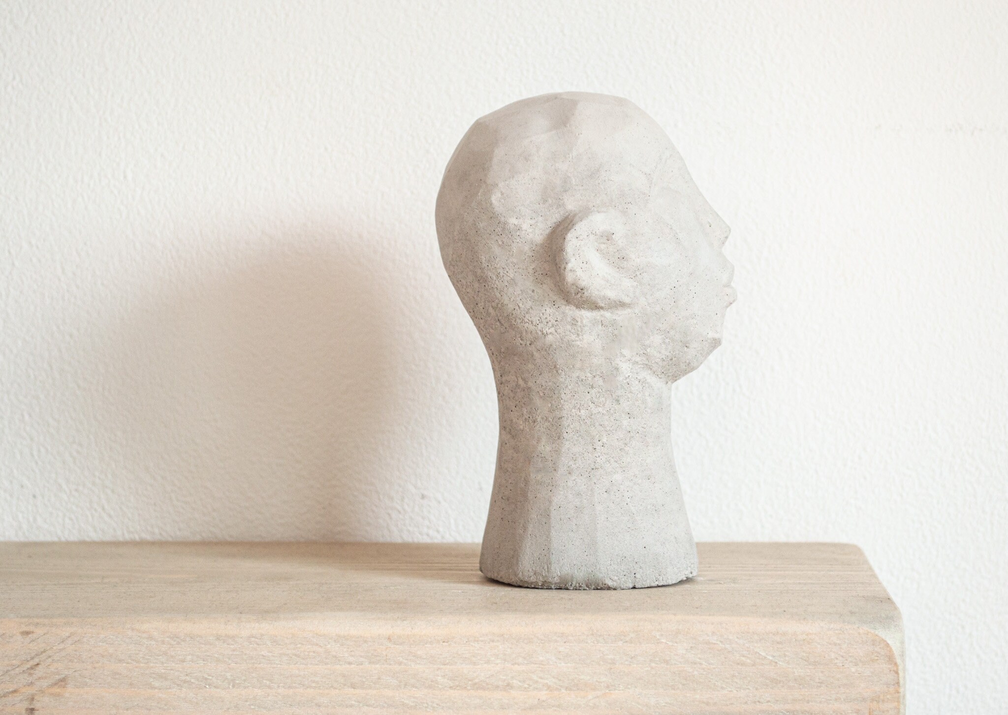 3d Abstract Concrete Head Sculpture Cast in Solid Concrete Etsy