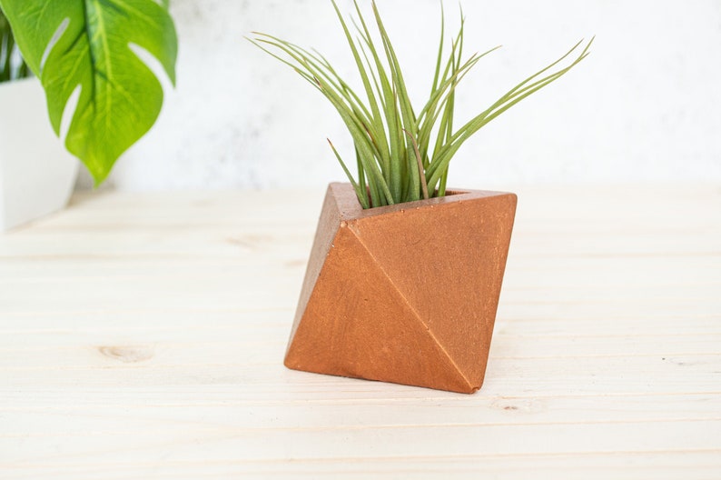 Geometric Triangular indoor Concrete Air Plant Holder Holder. Available in several concrete colours image 3