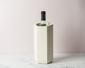 Geometric Concrete Wine Cooler: White Concrete Wine Cooler