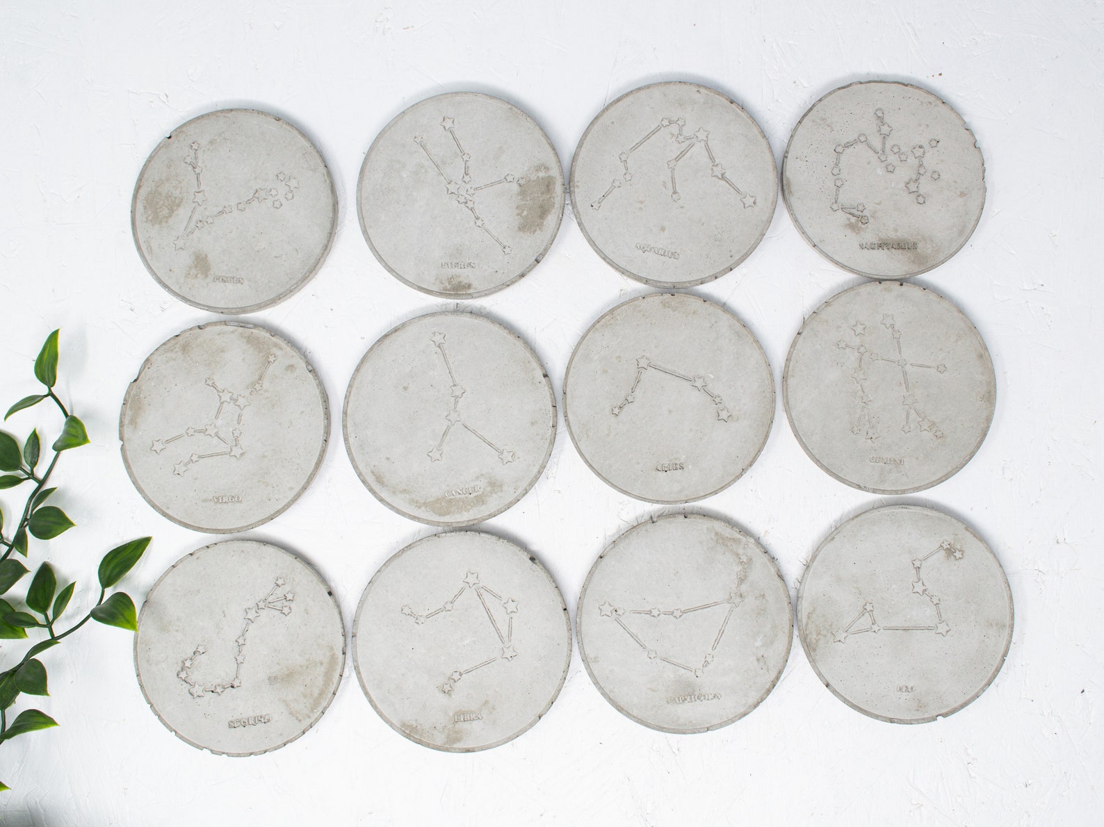 Zodiac Concrete Trays - Personalized Star Sign Jewelry Storage - Etsy