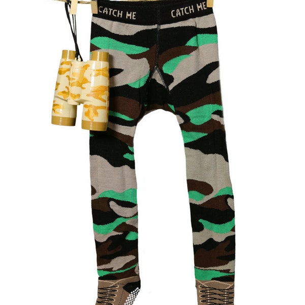 Camo Style Leggings or Tights or Pants for Boys and Girls sizes for Babies and Toddlers activewear made with Organic European Cotton