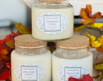 18 Oz. Double wick candle ~ highly scented~cork lid-120 hour burn time!