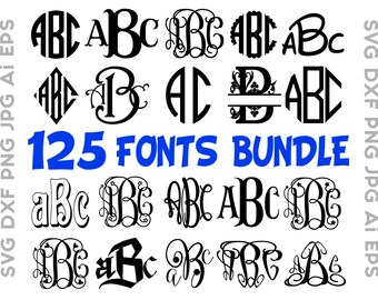 Monogram Fonts Cricut SVG, Font Bundle SVG Cut Files, Monogram Svg, Monogram Font Svg, Monogram Fonts Cricut Svg, Monogram Font Letters SVG.