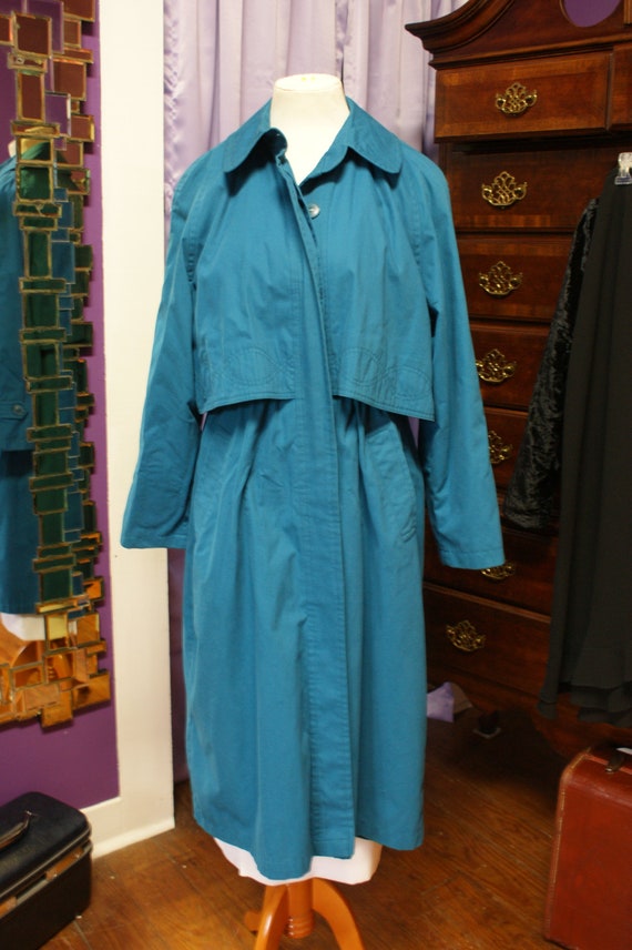Size 6, Towne by London Fog Teal Duster Coat