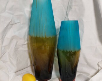 MCM Tricolor Art Glass Vases, Multiple Options
