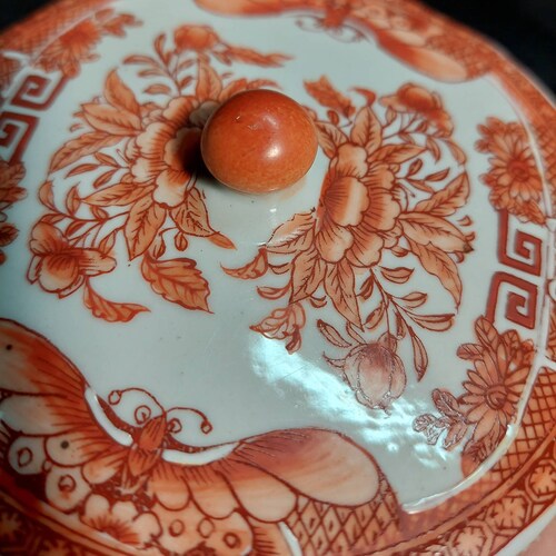 Orange Fitzhugh American Eagle Pattern Box shops with Lid, Japan