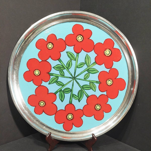 Painted Silver Tray - Etsy