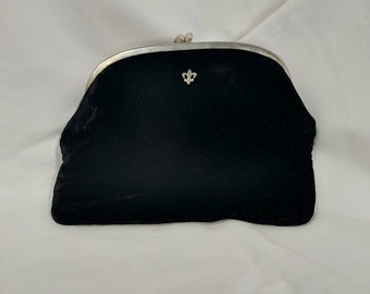 True Vintage Black Velvet Evening Bag