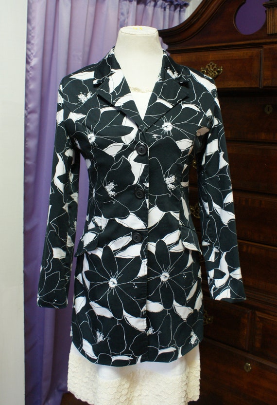 Black and White Floral Jacket