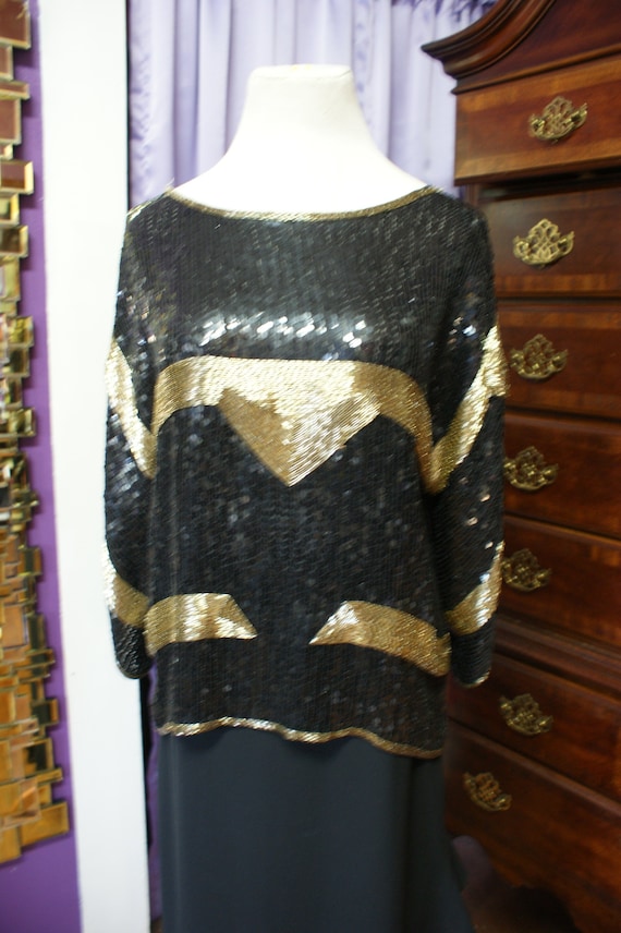 Vintage Creamy Beaded Top (XS)