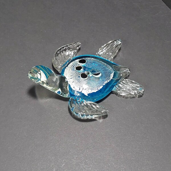 Vintage Art Glass Sea Turtle Paperweight