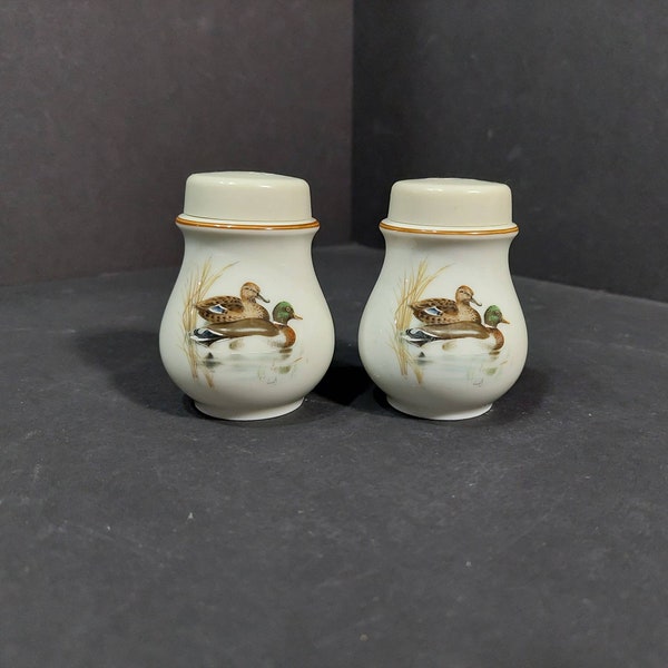 Vintage Seltmann Weiden Salt and Pepper Set, Mallard Ducks