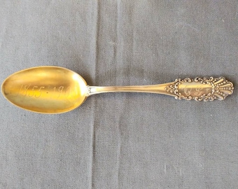 Sterling Silver Spoon by Mechanics, Engraved and Monogrammed