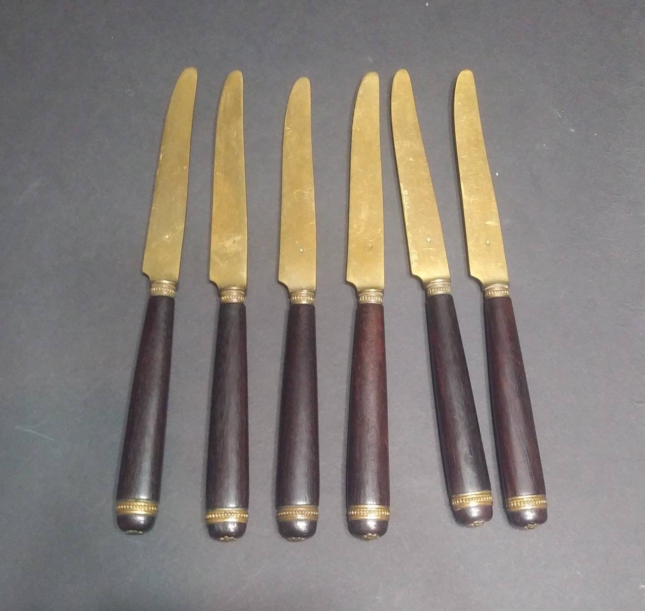 Knife Set European Mop Handle 1940s Stahl Bronce German Fruit Knives Mother  of Pearl Handles- Set of 5