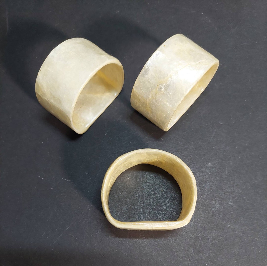 Vintage D-shaped Faux Shell Napkin Rings, Set of Three - Etsy