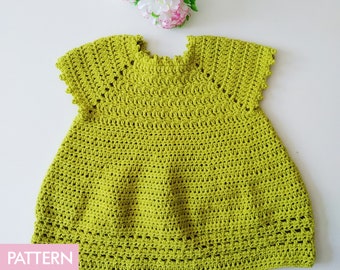 Crochet Pattern Baby Dress - Newborn to 24 months.