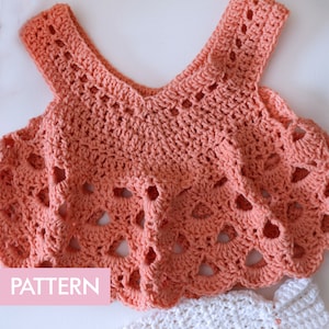 Baby Top Crochet Pattern. baby crochet blouse. Baby Crop Top Crochet. Crochet Baby Dress Pattern,