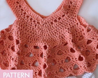Baby Top Crochet Pattern. baby crochet blouse. Baby Crop Top Crochet. Crochet Baby Dress Pattern,