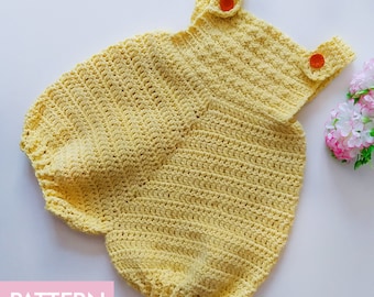 Crochet Pattern, Baby Romper, Baby Romper Crochet, Baby Romper Pattern, Crochet Baby Romper Pattern, Crochet Baby Dungarees