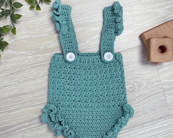 Crochet Pattern Baby Romper - Newborn to 18 months
