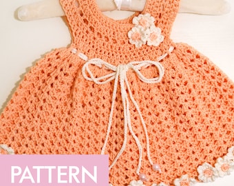 Crochet Baby Dress Pattern, Crochet Dress Pattern Baby, Baby Dress Pattern PDF, Patterns for Baby Dresses,Crochet Baby Dress