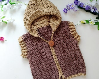 Crochet Pattern Baby hoody - 3-6, 6-12, 12-18 months