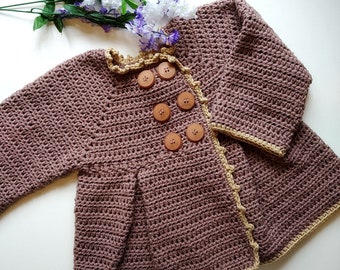 Crochet PATTERN Baby Coat Pattern - 9 months to 24 months