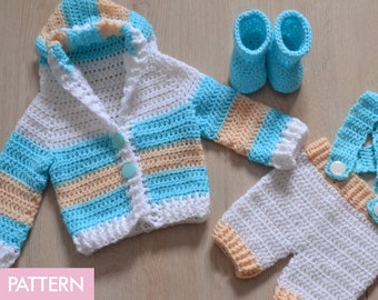 Crochet PATTERN Baby Jacket Crochet Baby Romper Pattern Crochet Baby Boots PATTERN Pattern PDF Baby Cardigan Baby Girl Pattern