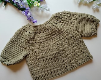 Crochet PATTERN Baby Sweater 6-12 months, 1-2 years and 2-3 years