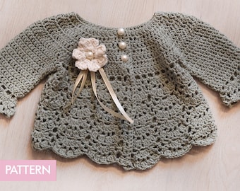 Crochet PATTERN Baby Cardigan Baby Jacket Crochet PATTERN Baby Dress Baby Cardigan Baby Girl Pattern Baby Outfit