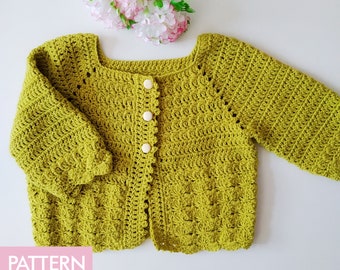 Crochet PATTERN / Baby Cardigan 0-18 months