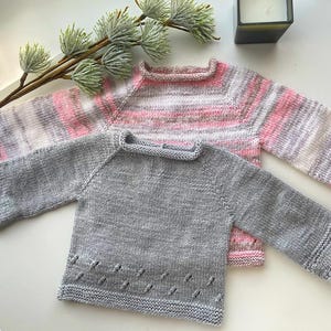 Knitting Pattern Baby Sweater Instructions in English Sizes Newborn to 18 months