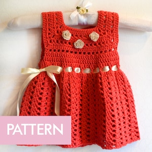Crochet Baby Dress Pattern, Crochet Dress Pattern Baby, Baby Dress Pattern PDF, Patterns for Baby Dresses,Crochet Baby Dress